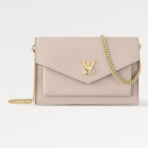 Louis Vuitton Soft Calfskin Mini My Lockme Chain Pochette Greige